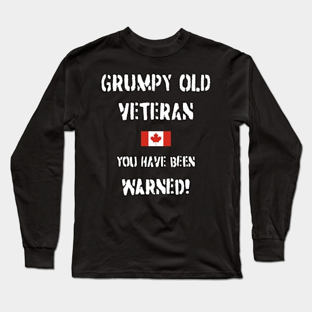 Grumpy Old Veteran (Canada) Long Sleeve T-Shirt by BearCaveDesigns